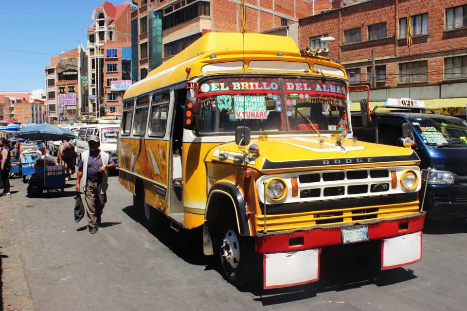 La paz, bus, bolivie, city