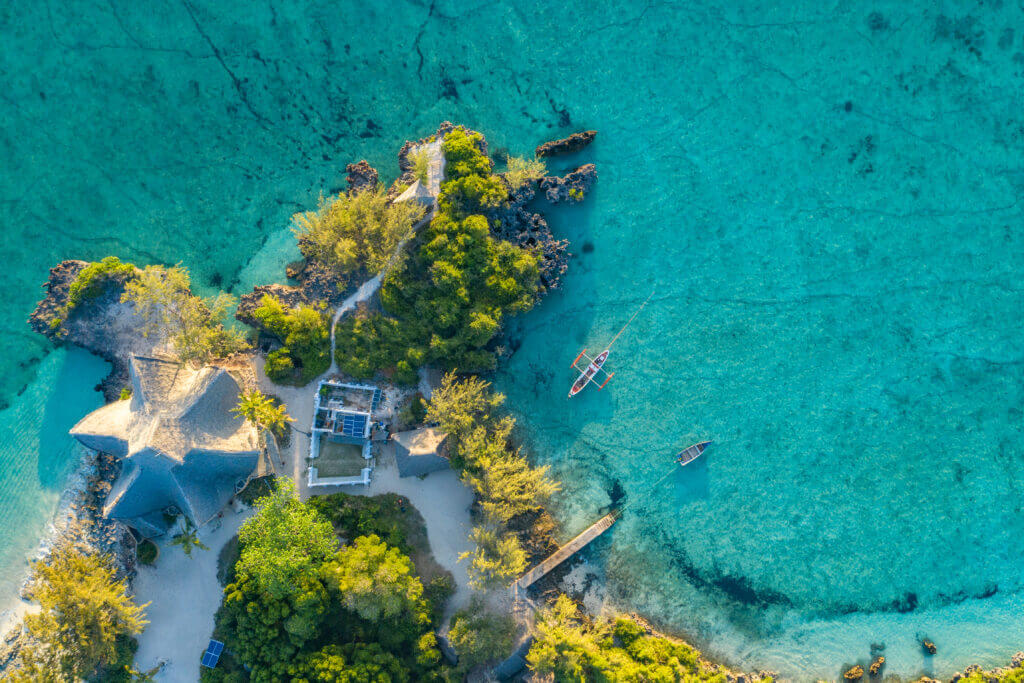 chumbe island vue aérienne