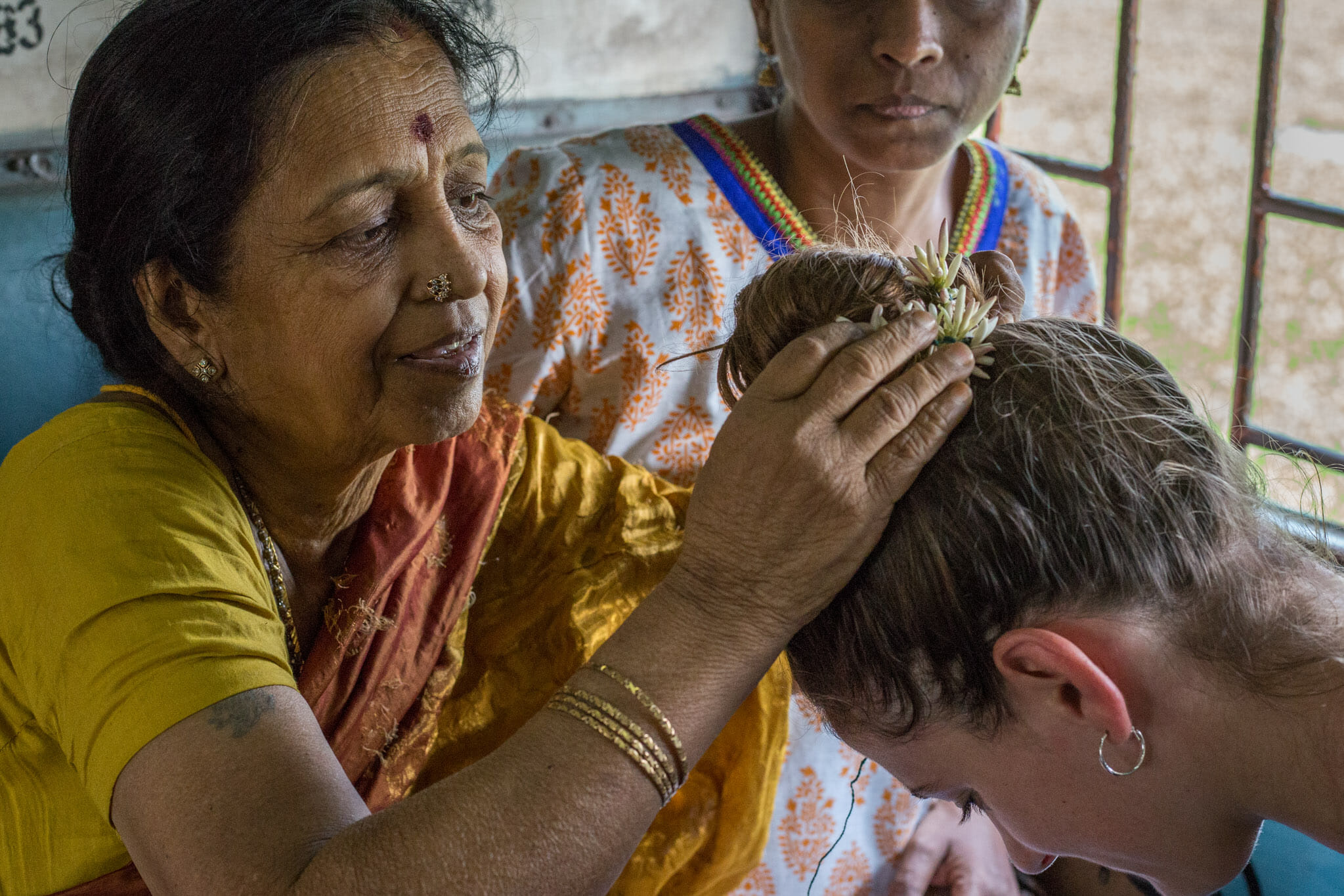 Maryne et Mandala dans un train indien