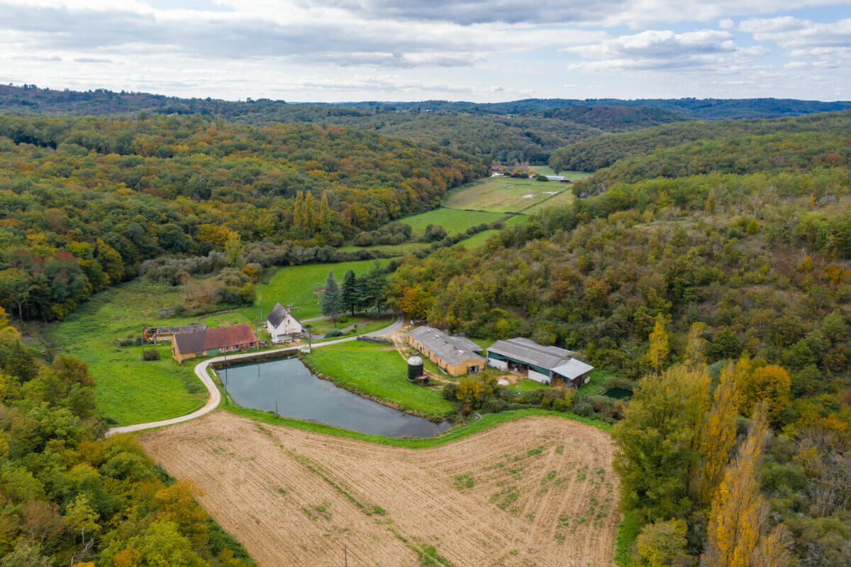 Vue aérienne sur la Dordogne 