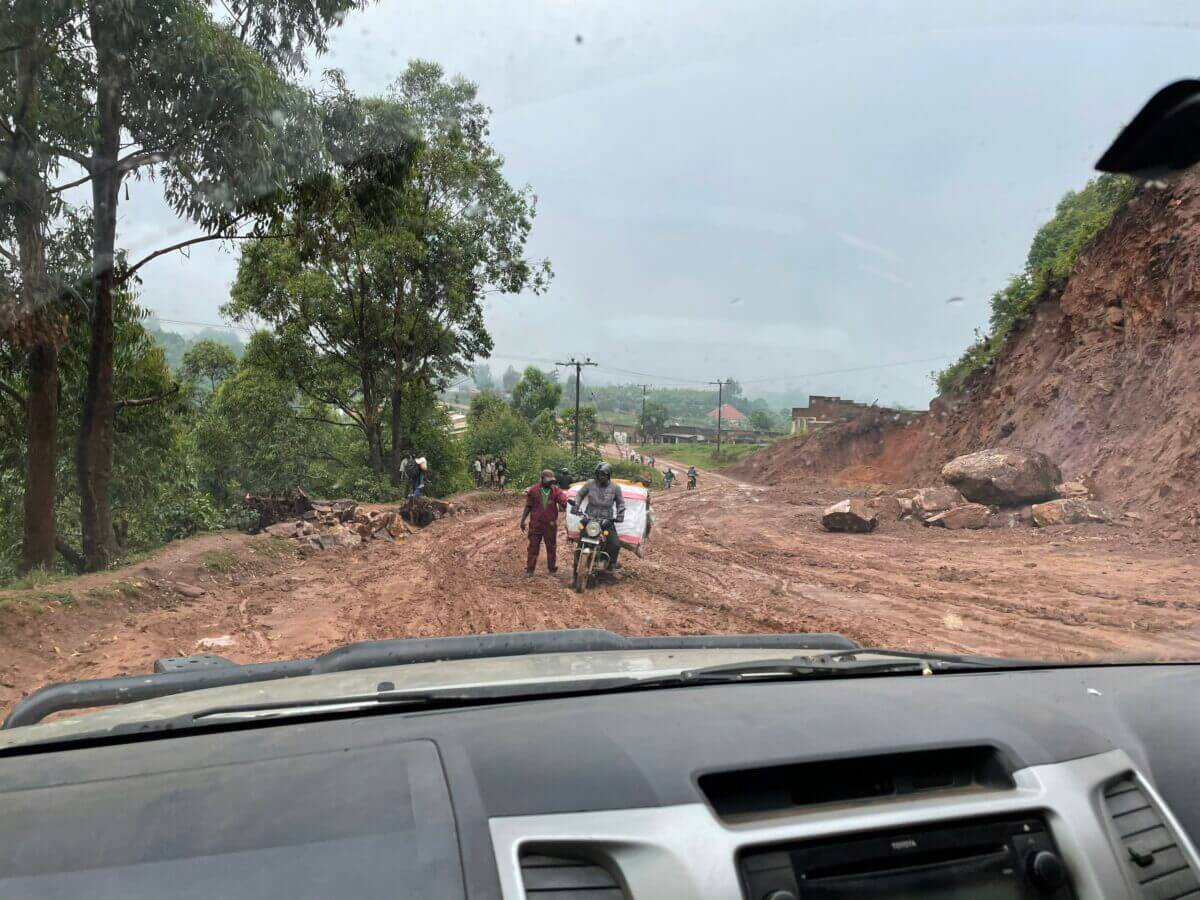 Piste de boue en Ouganda