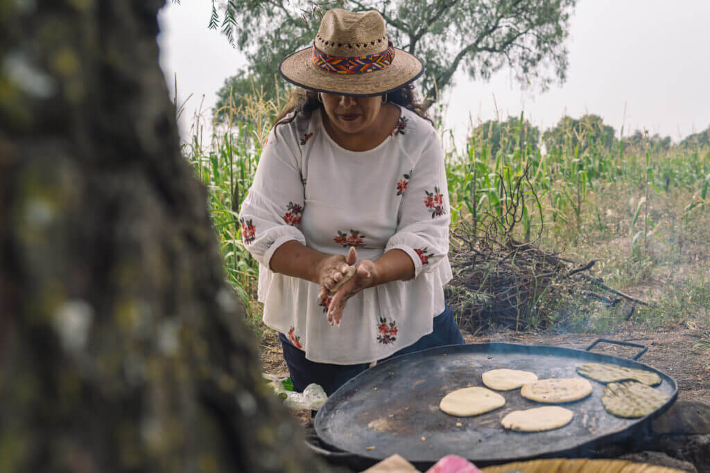 Pique nique traditionnel dans la région de Teotihuacan