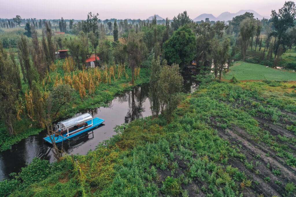 Canaux à Xochimilco, Mexico