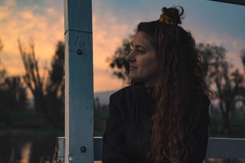 Lever de soleil depuis les canaux de Xochimilco, Mexico