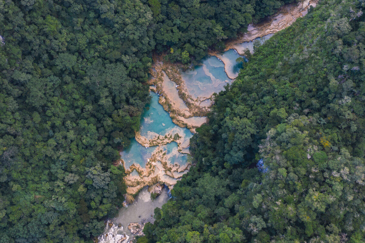 vue aérienne de semuc champey