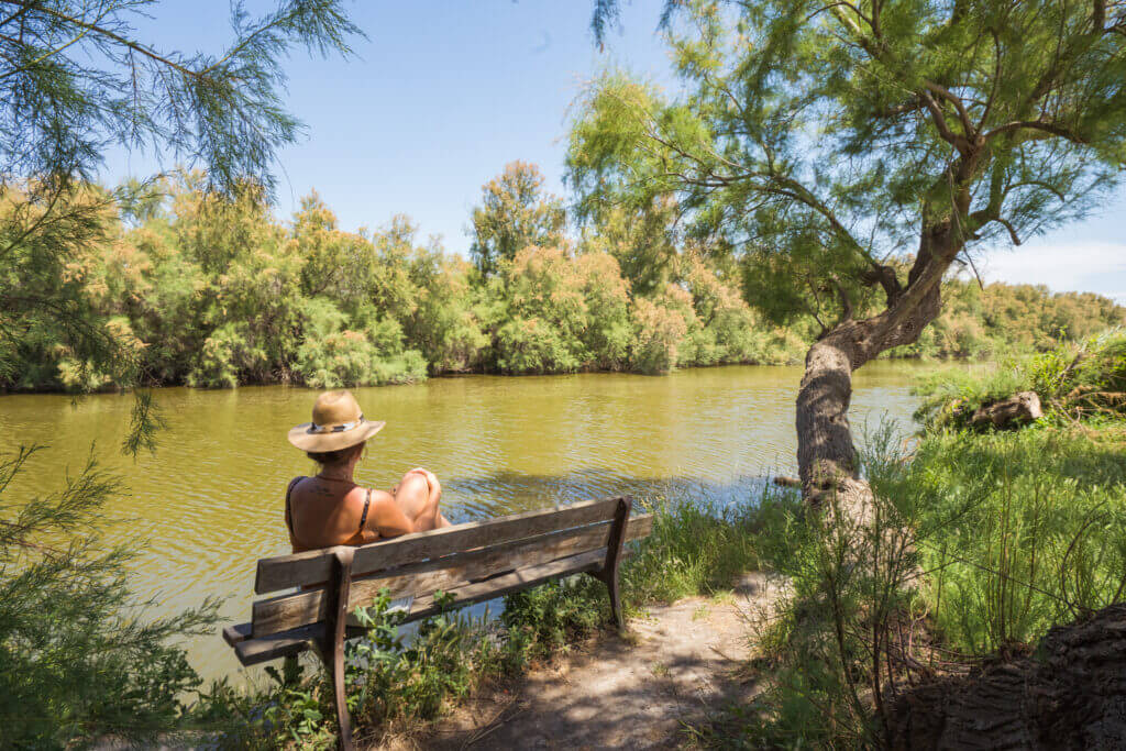 Banc en bordure de lagune en Carmague