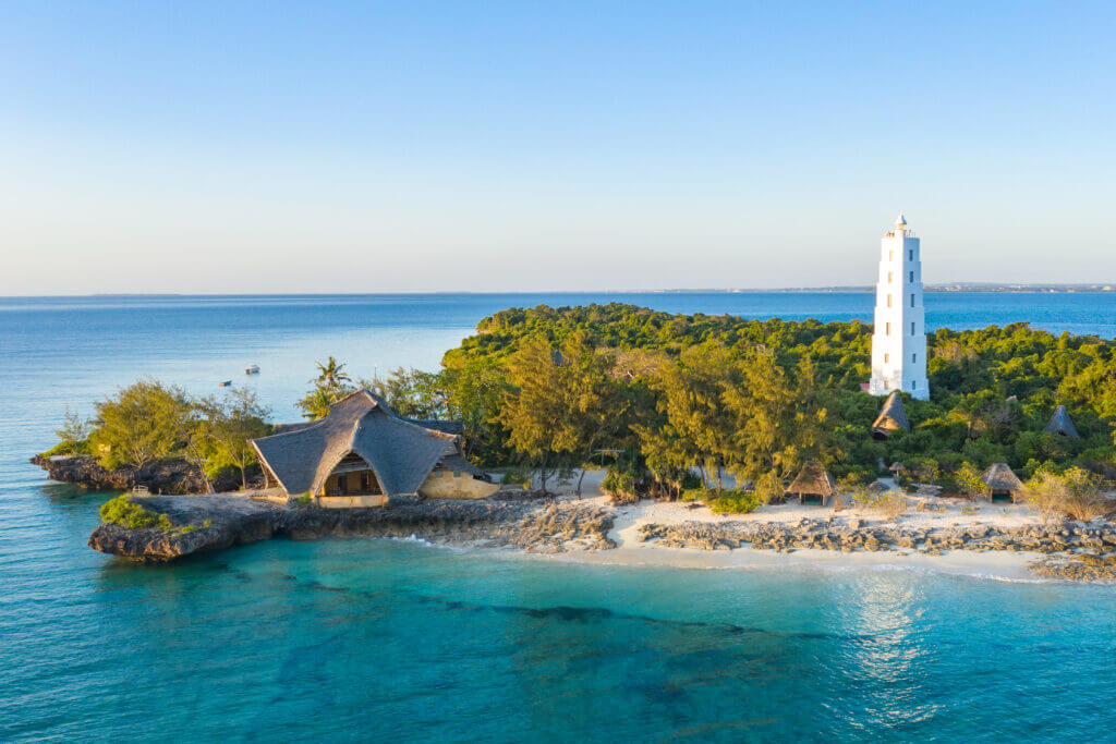 vue aérienne sur chumbe island