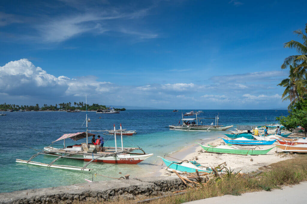 vue sur les bateaux à camotes