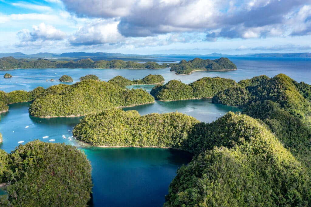 vue aérienne sur sugba lagoon