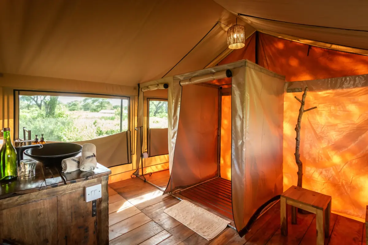 Sanitaires dans les chambres du Mawe Baobab