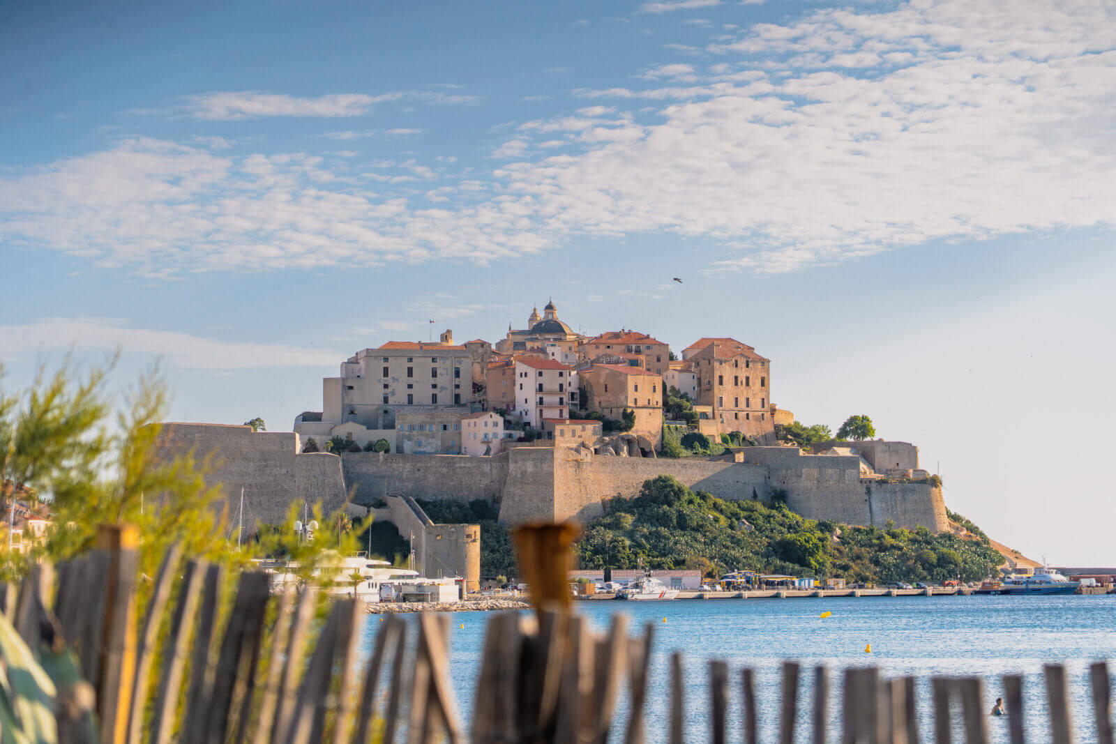 Photo de la citadelle de Calvi depuis la plage